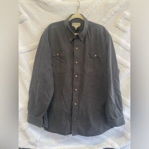 Charcoal Button-Up Shirt Duluth Trading Mens Long sleeve XL
